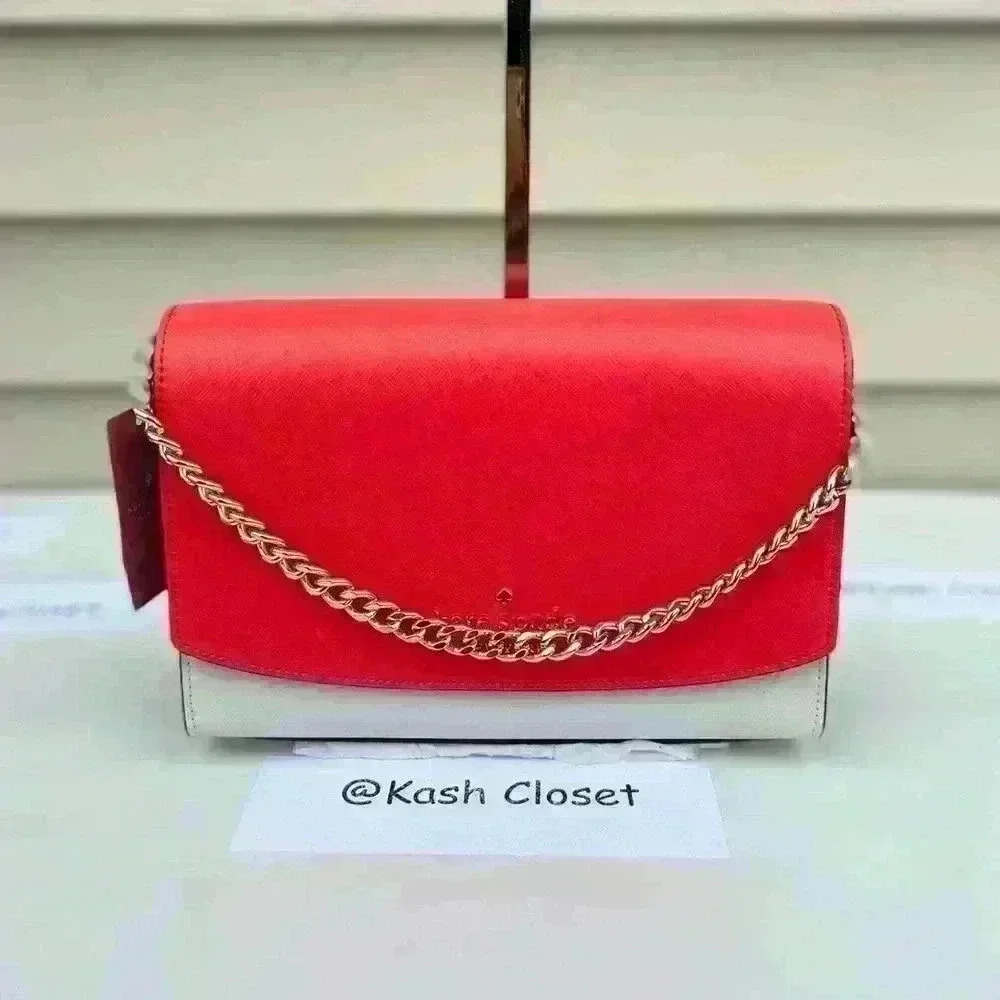 Kate Spade Carson Crossbody Purse Convertible Shoulder Bag Red Multi - Picture 12 of 12